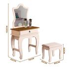 Penteadeira Infantil Com Espelho E Banqueta Pérola Nature Bab