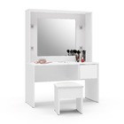 Penteadeira Infantil Diana Led E Banqueta Branca Ofertamo