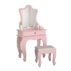 Penteadeira Infantil Laila Premium Com Banqueta Rosê