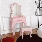 Penteadeira Infantil Laila Premium Com Banqueta Rosê