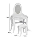 Penteadeira Infantil Provence Com Banqueta Branco - Pura Magia