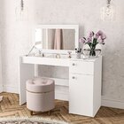 Penteadeira Iracema Com Tampo Porta Objetos Com Espelho 1 Gav