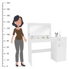 Penteadeira Iracema Com Tampo Porta Objetos Com Espelho 1 Gav