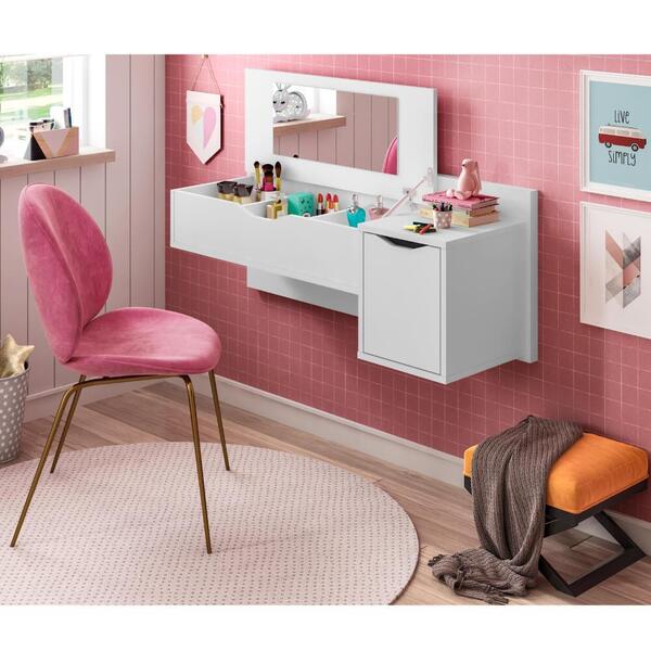 penteadeira Juvenil Suspensa Camarim Teen C/ 2 Portas - Bran