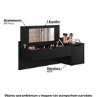 Penteadeira Juvenil Suspensa Camarim Teen C/ 2 Portas - Preto