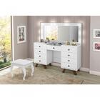 Penteadeira Led Espelho Com Banqueta Branco