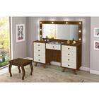 Penteadeira Led Espelho Com Banqueta Malbec/offwhite
