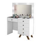 Penteadeira Luna Camarim Com 4 Gavetas E Porta Joias E Maquia