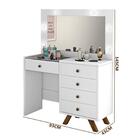 Penteadeira Luna Camarim Com 4 Gavetas E Porta Joias E Maquia