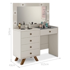 Penteadeira Lux com Led Off White com Banqueta