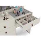 Penteadeira Lux com Led Off White com Banqueta