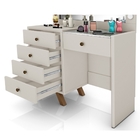 Penteadeira Lux com Led Off White com Banqueta