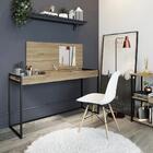 Penteadeira Madeirada Noce E Tubos Pretos Carraro