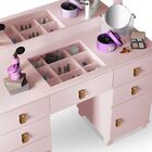 Penteadeira Madri Exclusiva Rosa Com Porta Joias Mdf