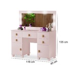 Penteadeira Madri Rosa Para Maquiagem Com Gaveta Colmeia