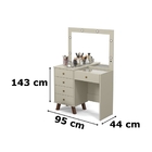 Penteadeira Mel Com Banqueta Versatil Off White - Patrimar Mó