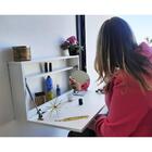 Penteadeira Mesa Suspensa Dobravél 68,5 Cm - Branco/cinza