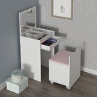 Penteadeira Milena 1 Gaveta Com Banqueta Branco/rosa - Pnr Mó