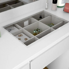 Penteadeira Moderna Branco 5 Gavetas Com Led Espelho