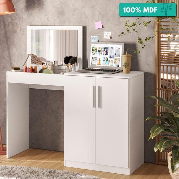 Penteadeira Multiuso Camarim E Escrivaninha 100% Mdf 2 Portas