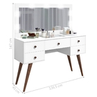 Penteadeira Nevada Retrô Com Led Branco Hannover Com Banqueta