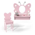 Penteadeira Para Criança Borboleta Rosa 100% Mdf Valen