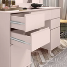 Penteadeira Para Influencer 5 Gavetas Mdf Rosa Acetinado