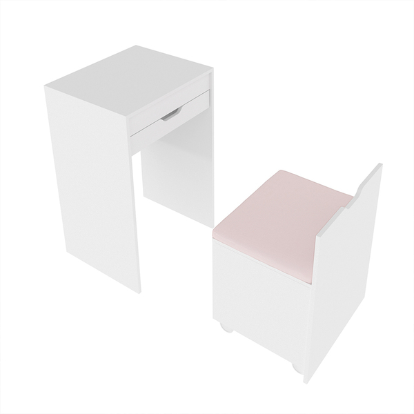 Penteadeira Para Quarto Decorativa Pe2007 Mpd Branco/rosa G69