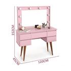 Penteadeira Para Quarto Retro Camarim Rosa Strass Patrimar