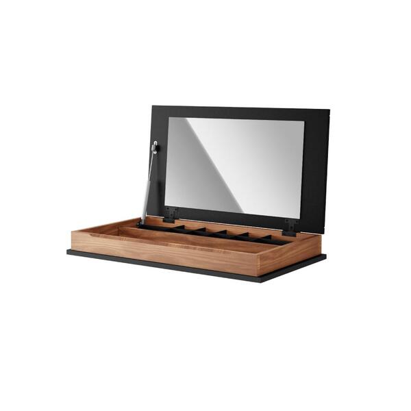 Penteadeira Portátil Decor 1 Gaveta 1 Espelho - Imbuia/preto