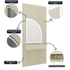 Penteadeira Realeza 095 Ripada Com Led E Espelho Off White -