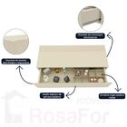 Penteadeira Realeza 095 Ripada Com Led E Espelho Off White -