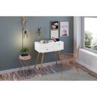 Penteadeira Retrô Com Espelho Cristal  Branco