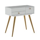 Penteadeira Retrô Com Espelho Cristal  Branco