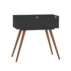 Penteadeira Retrô Com Espelho Cristal  Preto