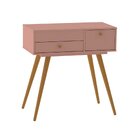 Penteadeira Retrô Com Espelho Cristal  Rosê