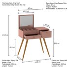 Penteadeira Retrô Com Espelho Cristal  Rosê