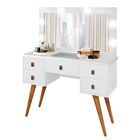 Penteadeira Retro Exclusiva Genebra 5 Gavetas- Branco