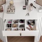 Penteadeira Ripada Com Espelho E Led Verê Branco