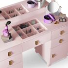 Penteadeira Rosa Camarim Madri Espaçosa Para Maquiagem Mdf