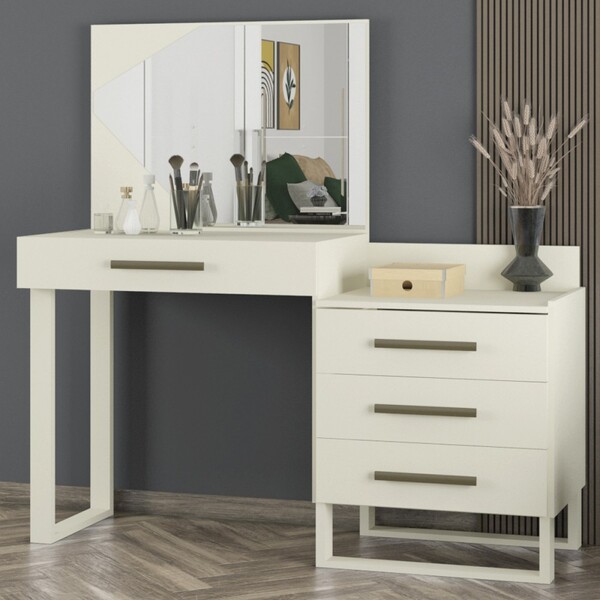 Penteadeira Santorini 4 Gavetas 100% Mdf Off White - Europa M