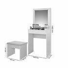 Penteadeira Sofia Com Banqueta 140x60x35,5 Cm Branco