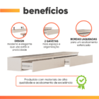 Penteadeira Suspensa 2 Gavetas 1,35m Aspen Off White Edn