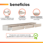 Penteadeira Suspensa 3 Gavetas 1,80m Aspen Off White Edn