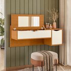 Penteadeira Suspensa Camarim Com Espelho Rouge Cinamomo/off W