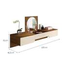 Penteadeira Suspensa Com Espelho Elegance Freijó E Off White