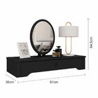 Penteadeira Suspensa Com Espelho Paola Preto Fosco - Móveis A