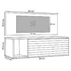 Penteadeira Suspensa Com Painel E Espelho Nature E Branco