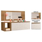 Penteadeira Suspensa Com Painel E Espelho Nature E Branco