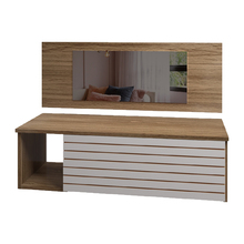 Penteadeira Suspensa Com Painel Espelho Gaveta E Nicho Organi